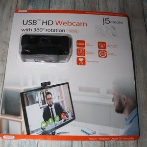 WEBCAM Camera j5create JVCU90 USB HD with 360° Rotation NEW